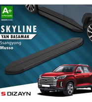 S-Dizayn Ssangyong Musso Skyline Siyah Yan Basamak 203 Cm 2018 Üzeri A+ Kalite