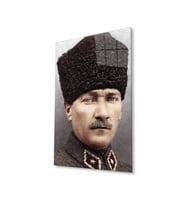 Atatürk Cam Tablo 4mm Dayanıklı Temperli Cam, Atatürk Glass Wall Art (Çok Renkli)