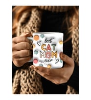CAT MOM KEDİ ANNESİ Baskılı 3D Tasarım Seramik Kupa Mug - Hediyelik Kupa Bardak