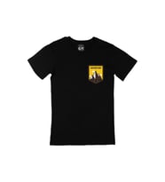 Trekking Adventure Cep Logo Tasarımlı Siyah Tişört