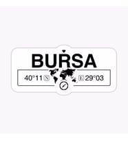 Bursa Gps Harita Sticker Oto Araba Yapıştırma 17CM