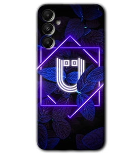 Galaxy A05s Kılıf HD Desen Baskılı Kılıf - Dark Neon Yaprak Ü Harfi