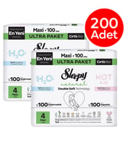 Sleepy Natural Bebek Bezi 4 No Maxi 100 lü Ultra Paket x 2 Adet 200 Adet