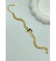 Çelik Gold F Harf Bileklik - 25-blk74