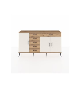 Arges Konsol 3 Raflı 6 Çekmeceli 3 Kapaklı 176x30x99 Çam-Aytaşı/Çam