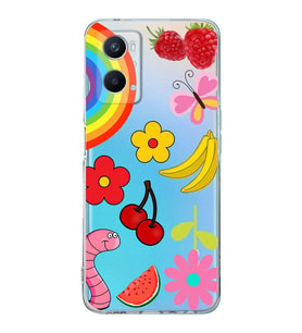 PrintiFy Oppo A96  ile Uyumlu 1mm Slim Fit Water Color 5 Baskılı Şeffaf  Kılıf