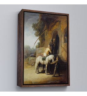 Çerçeveli Rembrandt - İyi Samiriyeli Tablo - The Good Samaritan (Siyah)