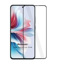 Microsonic Oppo Reno 11F Tam Kaplayan Temperli Cam Ekran Koruyucu Siyah