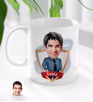 BK Gift Kişiye Özel İsimli Erkek Polis Karikatürlü Beyaz Kupa Bardak-3