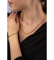 14 Ayar Altın Işıltılı Burgu Halat Set 4.40 mm (Beyaz)