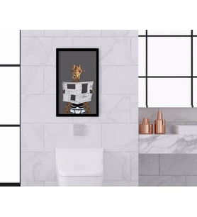 BK Home Banyo Tuvalet Dekoratif Ahşap Siyah Çerçeveli Tablo-8