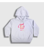 Presmono Unisex Çocuk Beyaz Logo V3 K-Pop Twice Kapüşonlu Sweatshirt 281237tt (Beyaz)