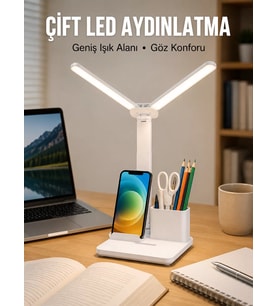 Northcity 3’ü 1 Arada Çok Amaçlı Masa Lambası - Göz Yormayan LED Işık Organizer ve Telefon Standı