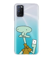 Oppo A52/A72/A92 Uyumlu Squidward Selfie Tasarımlı Şeffaf Telefon Kılıfı