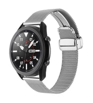 Huawei Honor Magic 2 46mm 22mm Uyumlu Kordon Hasır Metal Mıknatıs Tokalı Zore KRD-85 Kayış (Gümüş)