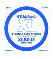 D'Addario XLB045 XL Nickel Wound Bas Gitar Tek Teli ($0.045$ İnç)  G/Sol Teli Standardı, Nikel Sargılı Çelik Çekirdek, Parlak Ton Karakteri ve Üstün Manyetik Duyarlılık