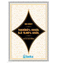 Usul İlmi - Takribül Vusul İla İlmil Usul Beka Yayınları İbn Cüzey