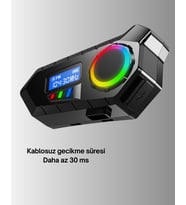 500Mah Bataryalı Bluetooth 5.4 İnterkom Led Ekranlı Fm Destekli