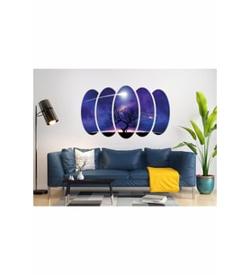 AĞAÇ VE ADAM SİLUETİ GECE YILDIZLAR MDF TABLO-3138