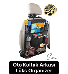 Premium Oto Koltuk Arkası Şeffaf Koruyucu Kılıf Tablet Tutucu Araç İçi Düzenleyici Pratik Organizer