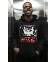 Tasarım Berserk Black Swordman Baskılı Unisex Oversize Anime Karakter Hoodie