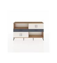 Arges Konsol 3 Raflı 2 Çekmeceli 4 Kapaklı 176x30x99 Çam-Aytaşı/Antrasit