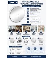 Dayco Jumbo Rulo Tuvalet Kağıdı Dispenseri 25 cm 430 Kalite Krom