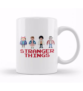 The Kids Of Stranger Things Pixellated Kupa Bardak Porselen
