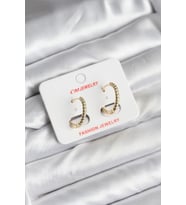 pilelistore 14K Gold Renk Kaplama Burgu Halka CM Kadın Küpe - TJ-BKP11423