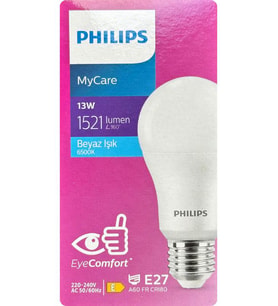 Philips 13W (100W) 6500K (Beyaz Işık) E27 Duylu Led Ampul