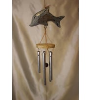 Deprem Çanı Zili Rüzgar Çanı Balık Feng Shui 5 Metal Boru (MAVI-BEYAZ)