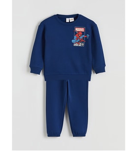 LCW Kids Lacivert Spider-man Baskılı Erkek Çocuk Sweatshirt Ve Pantolon