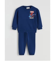 LCW Kids Lacivert Spider-man Baskılı Erkek Çocuk Sweatshirt Ve Pantolon