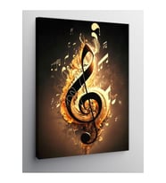 Kanvas Tablo Sol Anahtarı Müzik Temalı, 70cm x 100cm