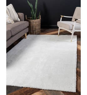 Angorahome Solid Shaggy Makine Halısı 4371M Beyaz