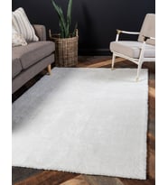 Angorahome Solid Shaggy Makine Halısı 4371M Beyaz