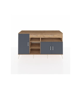 Kronos Konsol 5 Raflı 2 Çekmeceli 3 Kapaklı 176x59x99 Çam-Antrasit/Çam