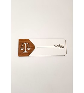 Avukat Odası Kapı Tabelası Kişiselleştirilebilir– MDF Ofis Oda İsimliği  19x7 cm
