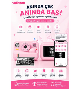 Çocuk Anında Baskılı Fotoğraf Makinesi 16MP Dijital Kamera 1080P Video WiFi Telefon Destekli