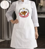 BK Gift Kişiye Özel İsimli Çapraz Askılı Beyaz Mutfak Önlüğü - 16, Aşçı Önlüğü, Şef Önlüğü, Anneye Hediye