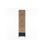Hyperion Dolap 3 Raflı 3 Çekmeceli 4 Kapaklı 60x44x243 Antrasit-Çam