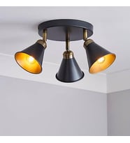 Rsylight Retro Metal Rustik 3 Lü Mafsallı Tavan Plofyoner Avize