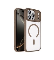 Apple iPhone 17 Pro Uyumlu Kılıf Wireless Şarj Özellikli Zore Krom M-safe Silikon Kapak (Gold)