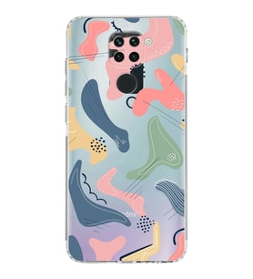 Xiaomi Redmi Note 9  Kamera Korumalı Kapak Abstract Tasarımlı Şeffaf  Kılıf
