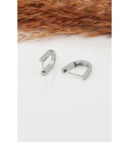 Kadın Çelik Basic Geometrik 1.5 cm U Model Klipsli Küpe