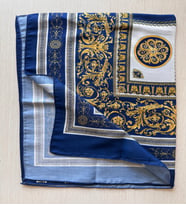 Ladycoco Soft Pamuklu Daire Desenli Şal (Mavi-Gri)