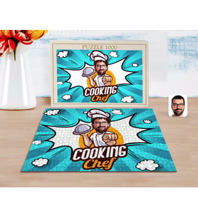 BK Gift Kişiye Özel Erkek Chef Karikatürlü 1000 Parça Profesyonel Puzzle-15