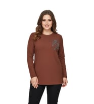 Kadın Önü Nakışlı Bluz BGL-ST05090 (Taba)