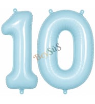 10 Rakam Folyo Balon Mavi Rengi (76 cm)