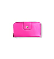 Fermuarlı Kadın Cüzdanı, Çok Bölmeli, Pembe, Metal Detaylı (Pembe)
